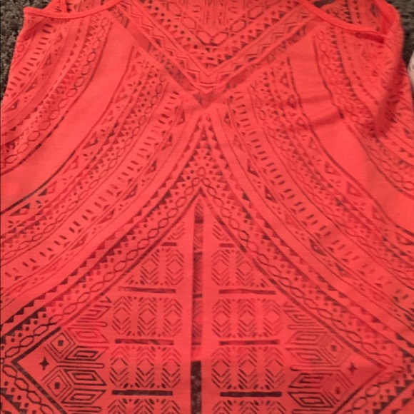 🌝A Sheer “See Through “ Coral Sleeveless Blouse✨ - Picture 2 of 4